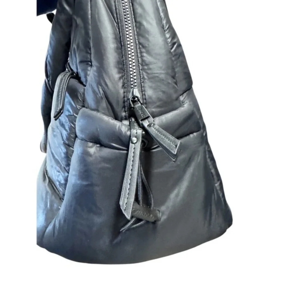 Joan‎ & David Black Puffer Tote Bag Quilted Carryall Travel Handbag Nylon
